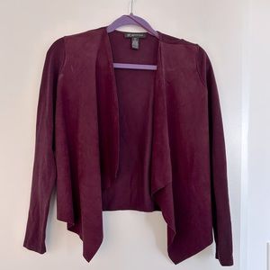 Maroon / Burgundy Suede Knit Cardigan